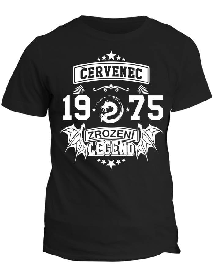 Tričko s potiskem Zrození legend (měsíc a rok vybíráte vy)